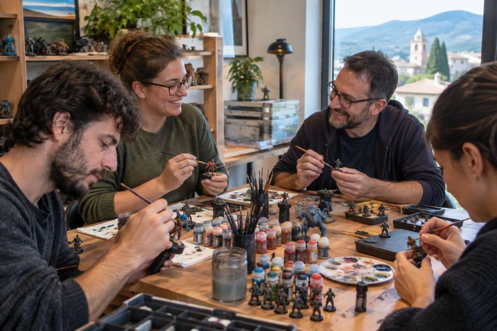 Peinture sur figurine et techniques partagées à La Farlède